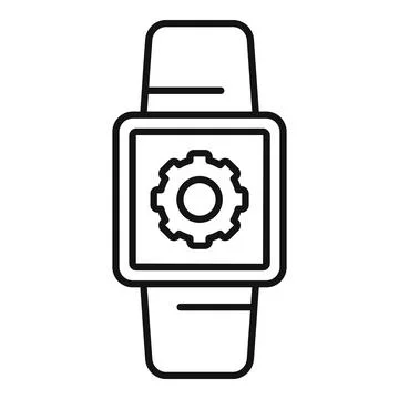 Smartwatch software icon, outline style Stock Illustration