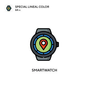 Smartwatch Special lineal color icon. Illustration symbol design template for Stock Illustration