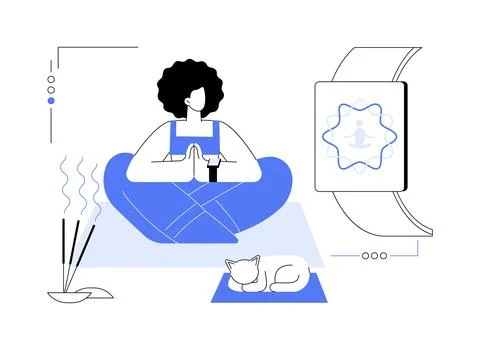 Smartwatch stress tracking abstract concept vector illustration. Stock Illustration
