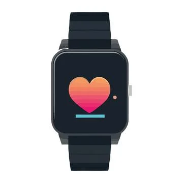 Smartwatch tech with heart Stock Illustration