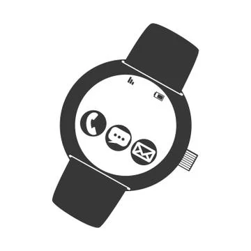 Smartwatch technology with apps set Stock Illustration
