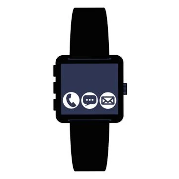 Smartwatch technology with apps set vector illustration Illustrazione stock