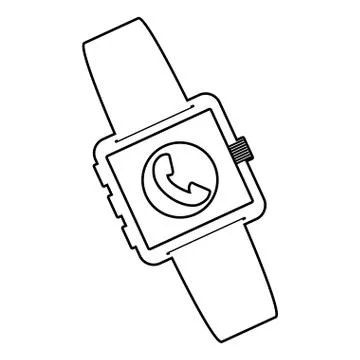 Smartwatch technology with phone app vector illustration イラスト素材