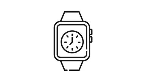 Smartwatch time management icon Иллюстрация