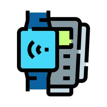 Smartwatch using contactless payment at pos terminal 스톡 일러스트