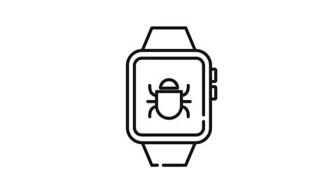 Smartwatch virus and system bug icon Ilustração Stock