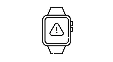 Smartwatch with warning icon Ilustração Stock