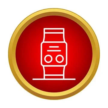 Smartwatch wearable technology gadget device icon on red background 스톡 일러스트