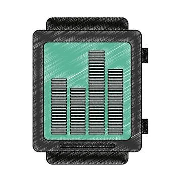 Smartwatch wearable technology scribble Stock Illustration