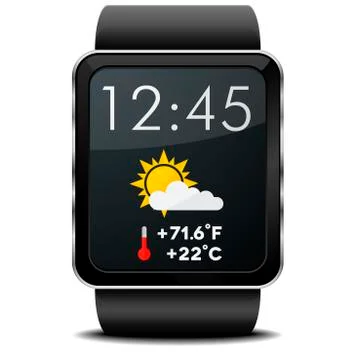 Smartwatch weather Stock Illustration