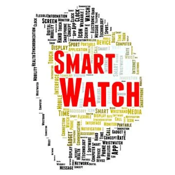 Smartwatch word cloud concept 스톡 일러스트