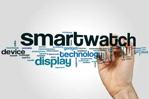 Smartwatch word cloud Foto stock