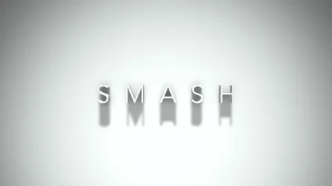 Smash 3D title animation with shadows on a white background Stock Footage 297389708