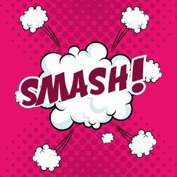 Smash bubble speech pop art design Stock Illustration