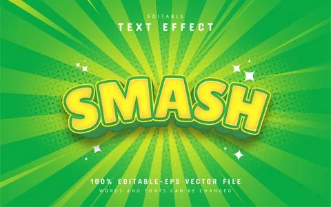 Smash cartoon text effect Illustrazione stock