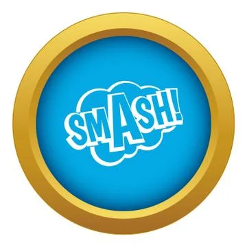 SMASH, comic book bubble text icon blue vector isolated イラスト素材