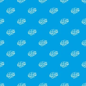 SMASH, comic book bubble text pattern seamless blue Stock Illustration