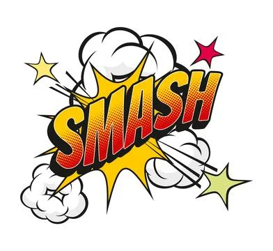 Smash comic sound effect speech bubble sticker Stock Illustration