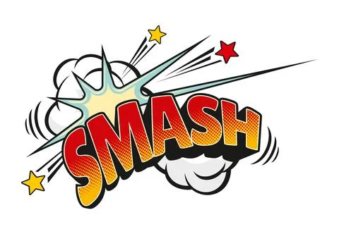 Smash comic sound effect speech bubble sticker 库存插图