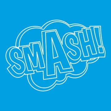Smash, comic text sound effect icon, outline style イラスト素材
