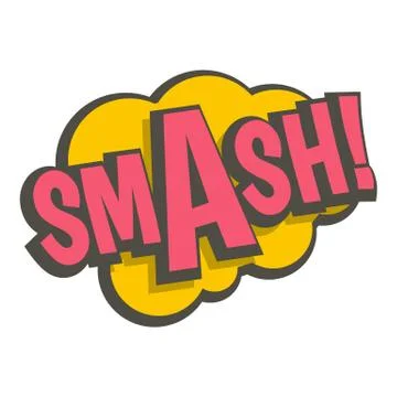Smash, comic text sound effect icon isolated 스톡 일러스트