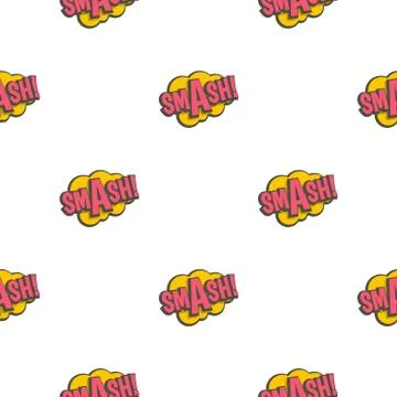 Smash, comic text sound effect pattern seamless Stock Illustration