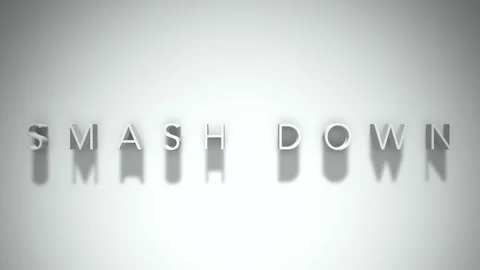 Smash down 3D title animation with shadows on a white background Stock Footage 297514536