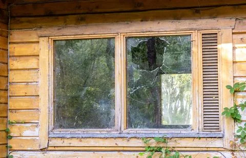 Smashed Building Window Stock Photos