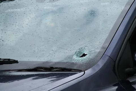 Smashed Car Windscreen. Stock Photos