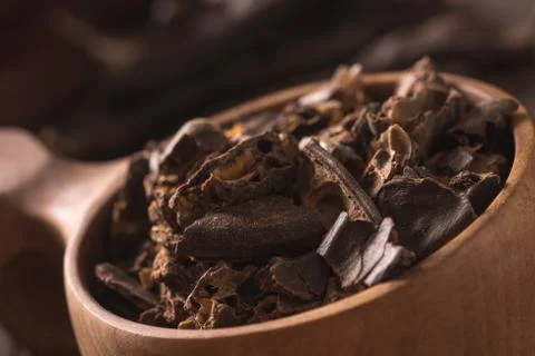Smashed carob pods Stock Photos
