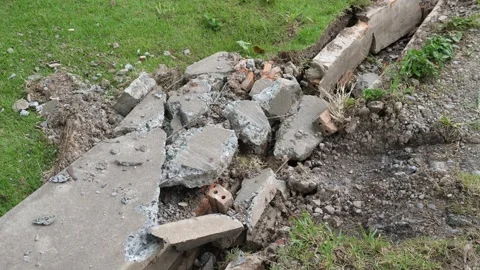 Smashed cement, sewer repair, Stock Footage 140747180