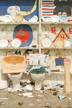 Smashed ceramics Stock Photos