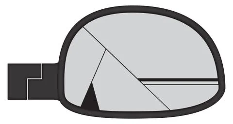 Smashed Chunky Car Side Mirror Stock Illustration