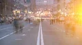 The smashed crowd stream in the city. evening with sun flare seen. time lapse 4k or 4k+ Resolution