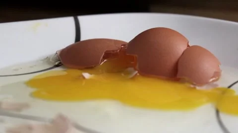 Smashed Egg Stock Footage 64999061