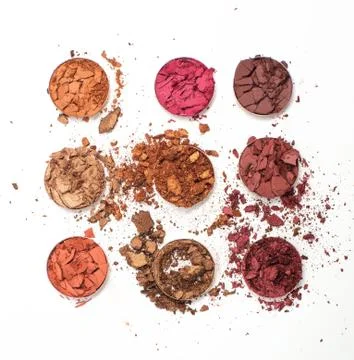 Smashed eye shadow refills closeup Stock Photos