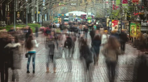 The smashed ghost crowd at the city street Video stock 32659842