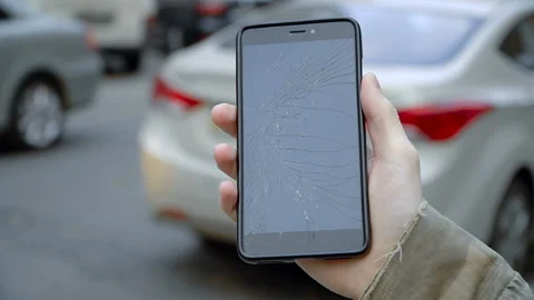 Smashed glass of mobile phone Stock Footage 106260645