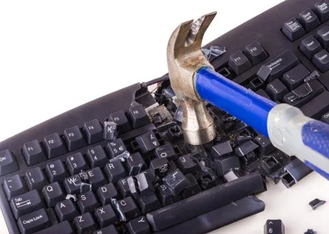 Smashed keyboard Stock Photos