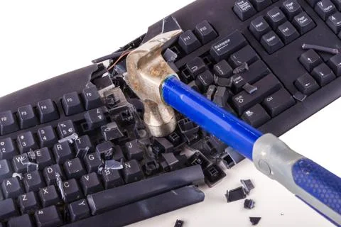 Smashed keyboard Stock Photos