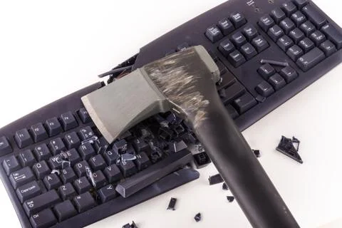 Smashed keyboard Stock Photos