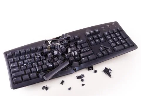 Smashed keyboard Stock Photos