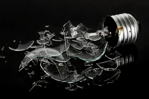 Smashed light bulb Stock Photos