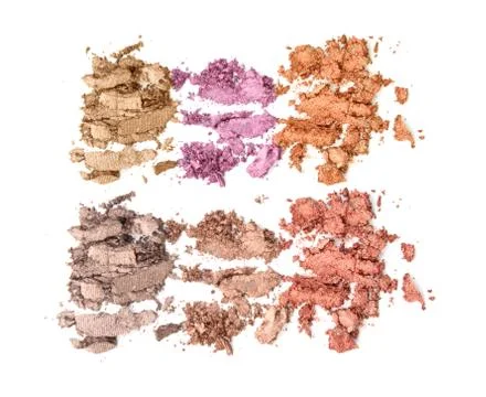 Smashed neutral eye shadow make up palette isolated on a white background Stock Photos