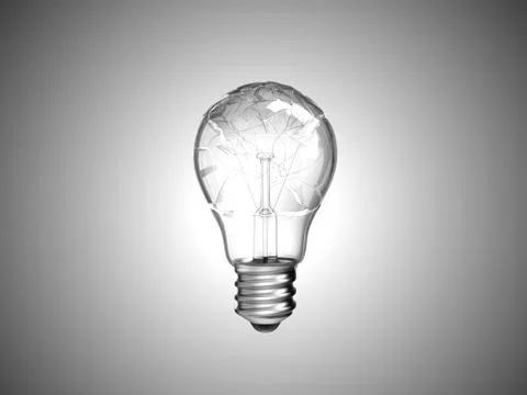 Smashed or burned lightbulb Stock Illustration