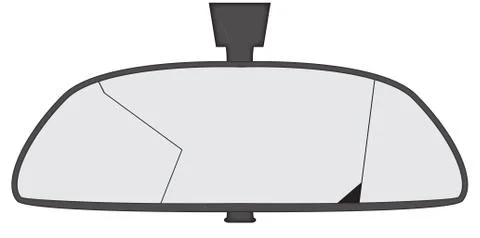 Smashed Rear View Mirror Stock Illustration