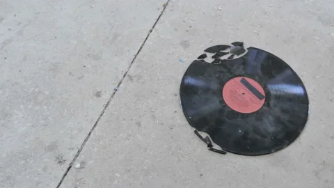 Smashed record Stock Footage 106052314