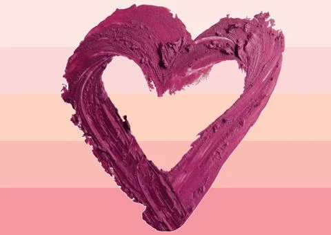 Smashed red heart shaped illustration background Stock Illustration