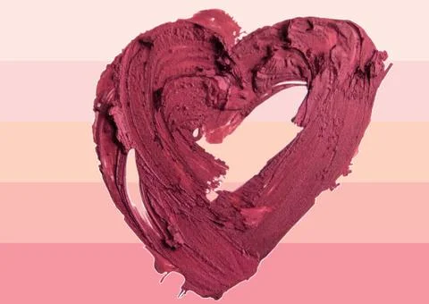 Smashed red heart shaped illustration background Illustrazione stock