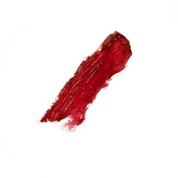 Smashed red lipstick on white background Stock Photos